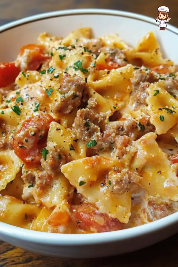 Bow Ties with Sausage, Tomatoes, and Cream A Delicious Pasta Dish