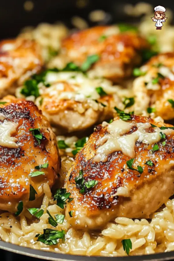 Easy Skillet Chicken with Parmesan Rice Recipe One-Pan Cheesy Comfort Meal