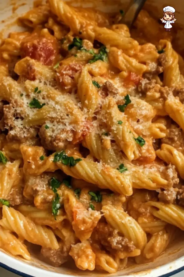 One Pot Creamy Tomato Beef Pasta Easy & Delicious Weeknight Dinner Recipe