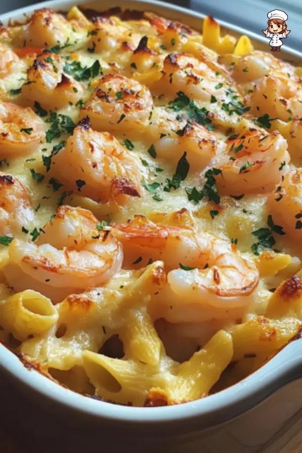 Shrimp Scampi Pasta Bake – Creamy Shrimp and Pasta with a Golden, Cheesy Topping