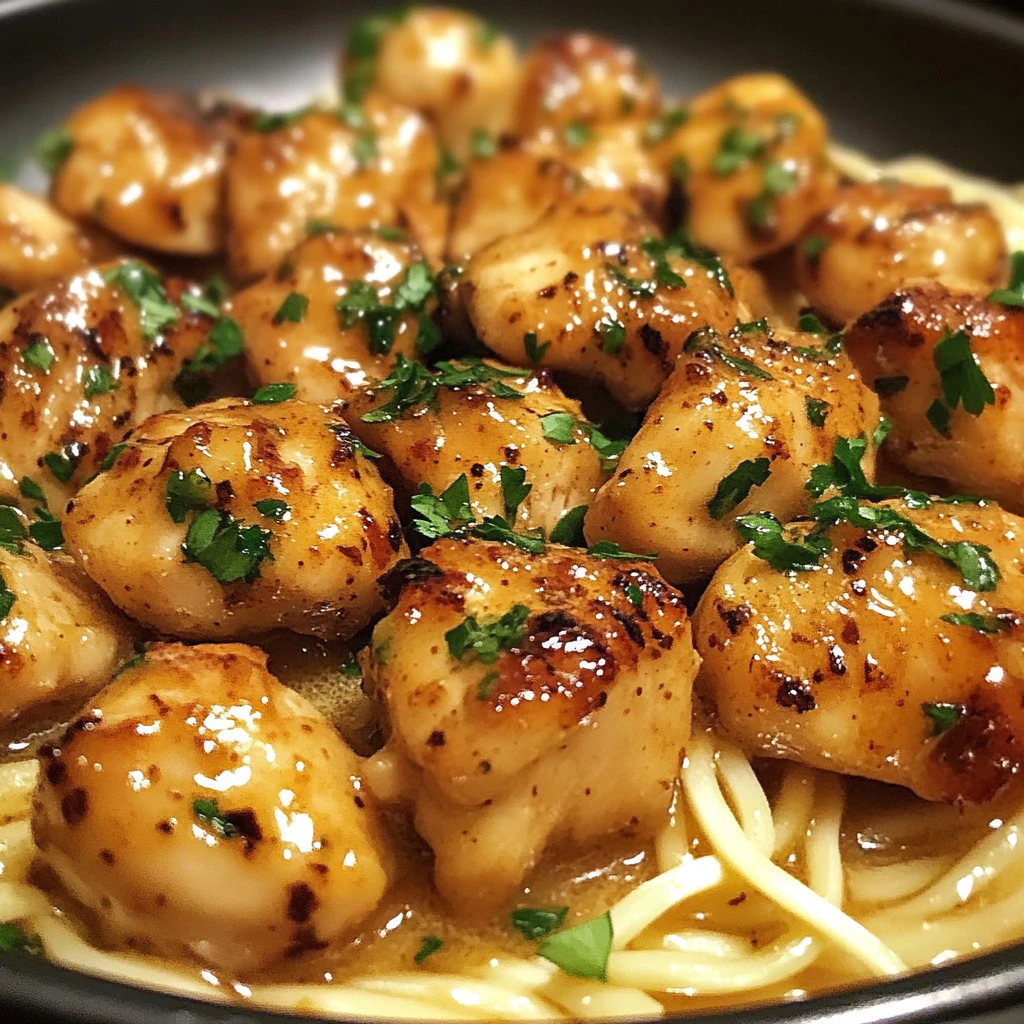 Delicious Garlic Butter Chicken served with herbs and spices on a plate