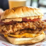 Homemade Chick-Fil-A sandwich with crispy chicken and pickles