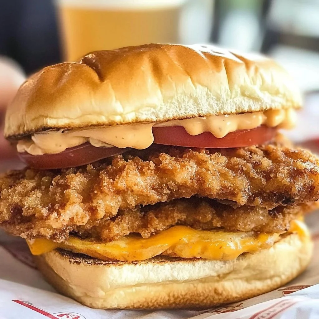 Homemade Chick-Fil-A sandwich with crispy chicken and pickles