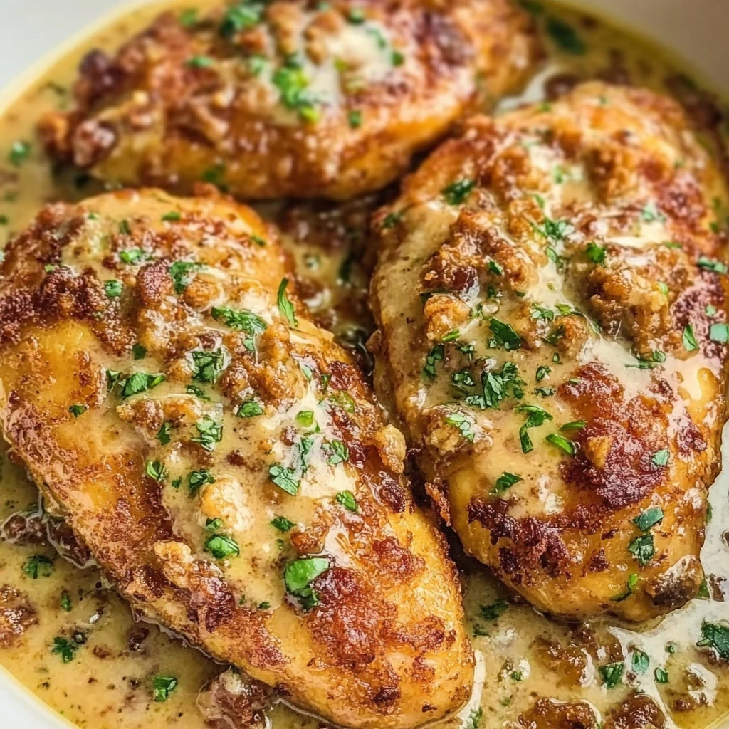 Delicious Marry Me Chicken served on a plate with herbs and creamy sauce