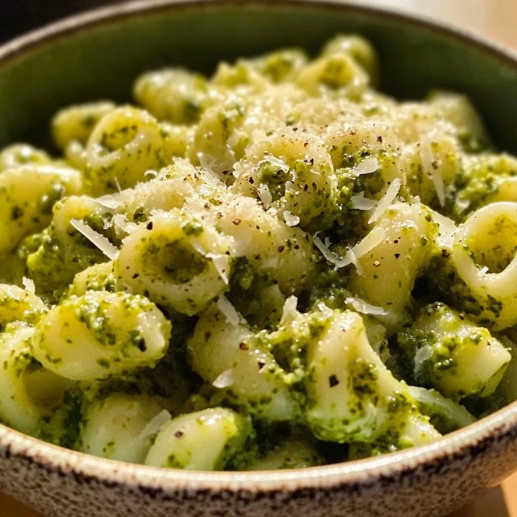 Quick broccoli pasta with fresh ingredients served in a bowl