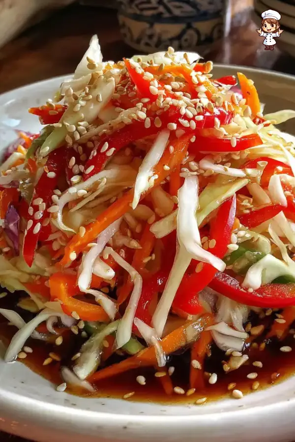 Asian Slaw with Sesame Dressing A Crunchy Delight!
