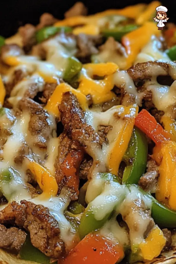 Cheesy Beef Fajitas – Easy Skillet Recipe with Melted Cheese & Veggies