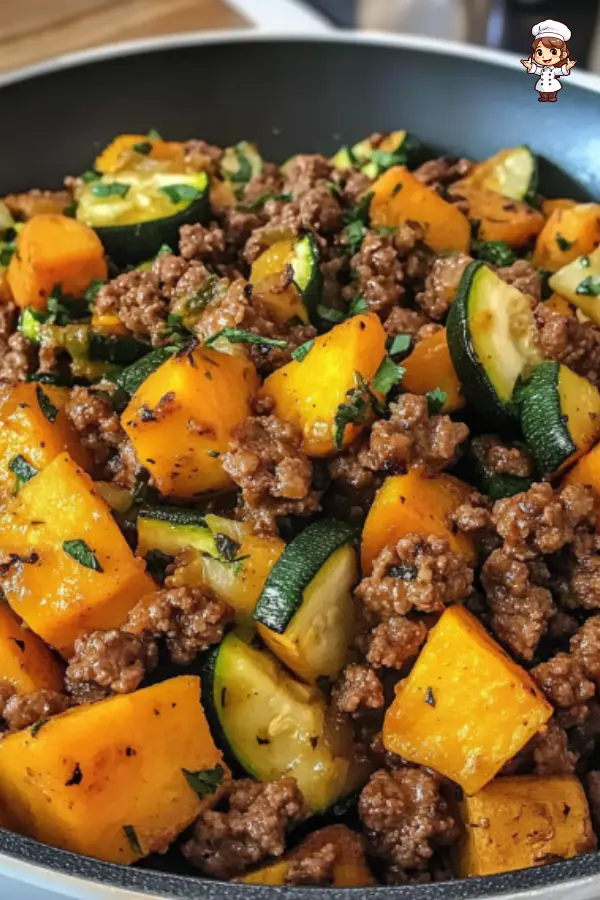 Easy Ground Beef Zucchini Sweet Potato Skillet (One-Pan Dinner)
