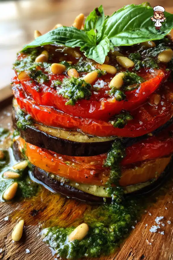Eggplant & Tomato Stack with Pesto A Must-Try Delight!