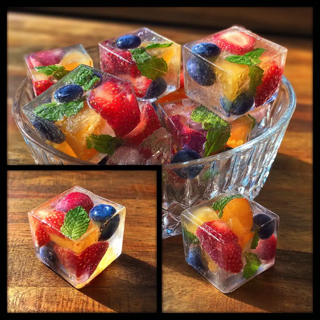 Fruit-infused ice cubes elevate your drinks effortlessly!
