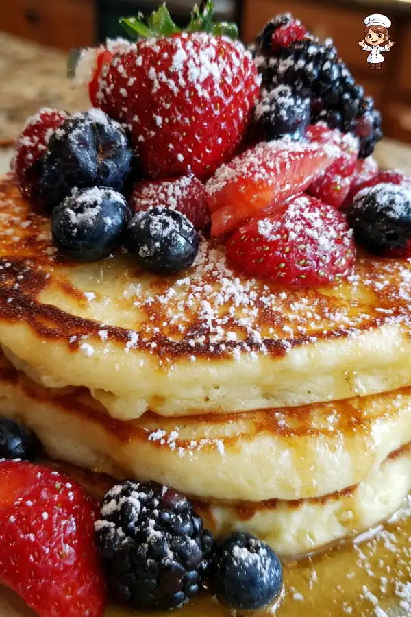 Lemon Ricotta Pancakes with Berries