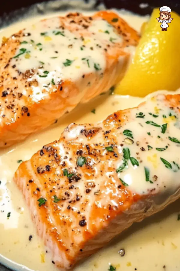 Salmon with Lemon Cream Sauce – Easy, Elegant & Flavor-Packed