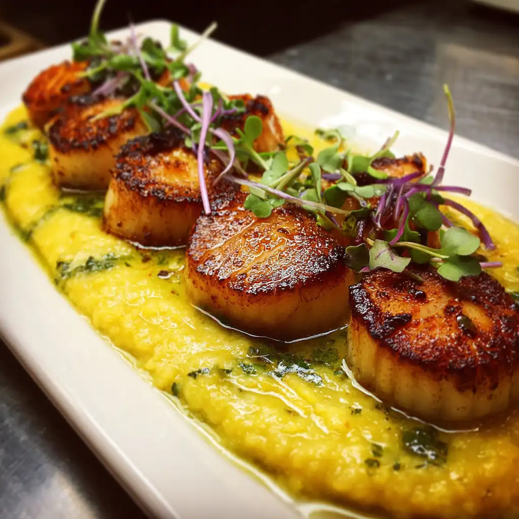 Seared Scallops with Corn Purée A Culinary Delight Awaits!