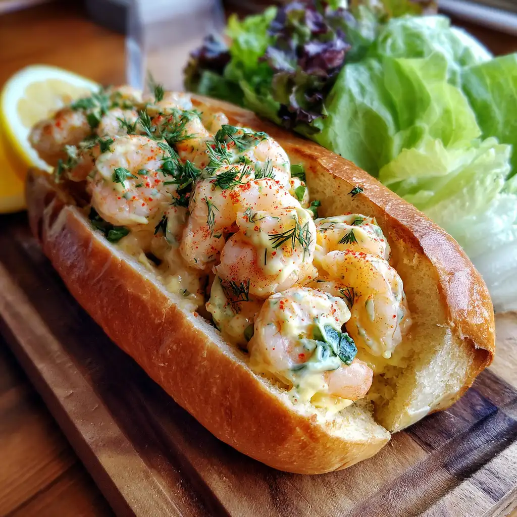 Shrimp Roll with Lemon Dill Mayo A Coastal Delight!