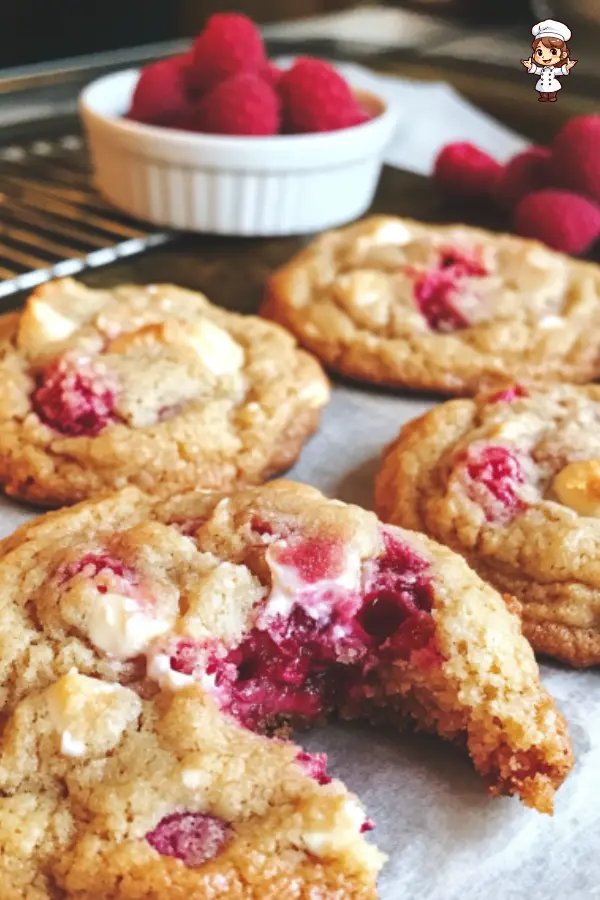 Soft Lemon Raspberry Cookies with White Chocolate – Easy Fruity Cookie Recipe