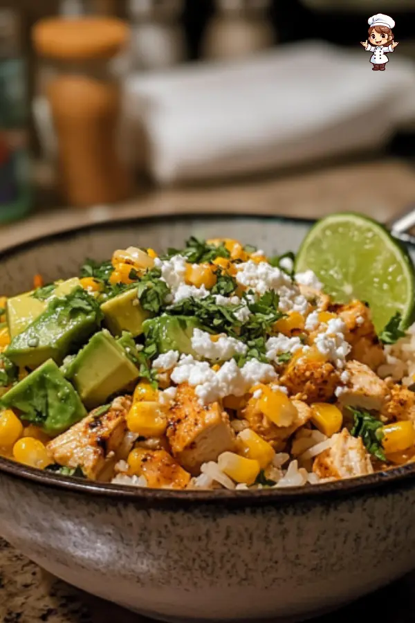 Street Corn Chicken Rice Bowl Recipe Easy Mexican-Inspired Meal