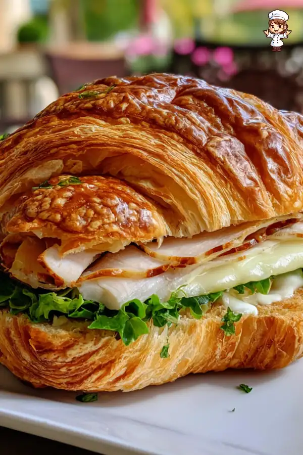 Turkey Apple Brie Croissant Sandwich A Flavorful Delight!