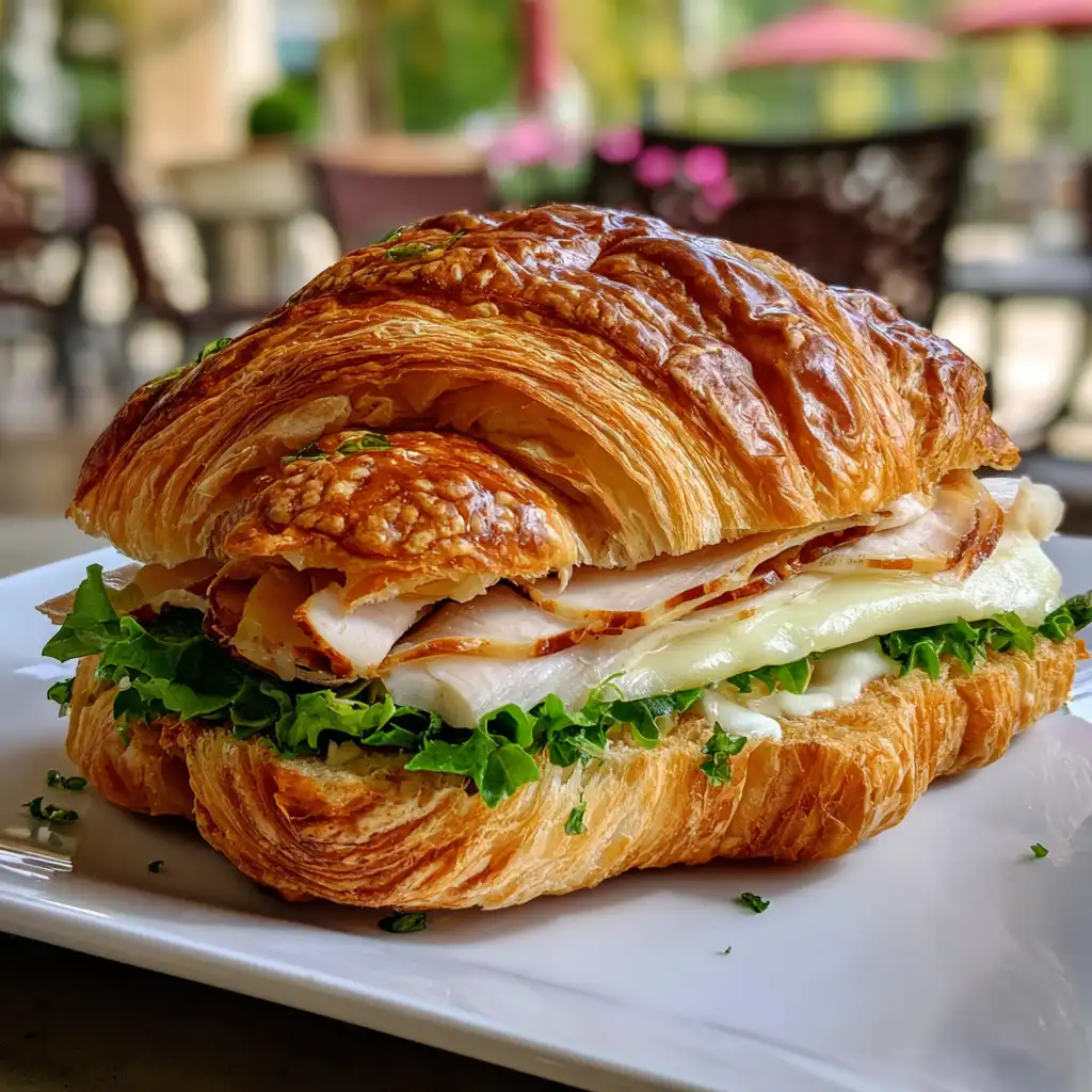 Turkey Apple Brie Croissant Sandwich A Flavorful Delight!