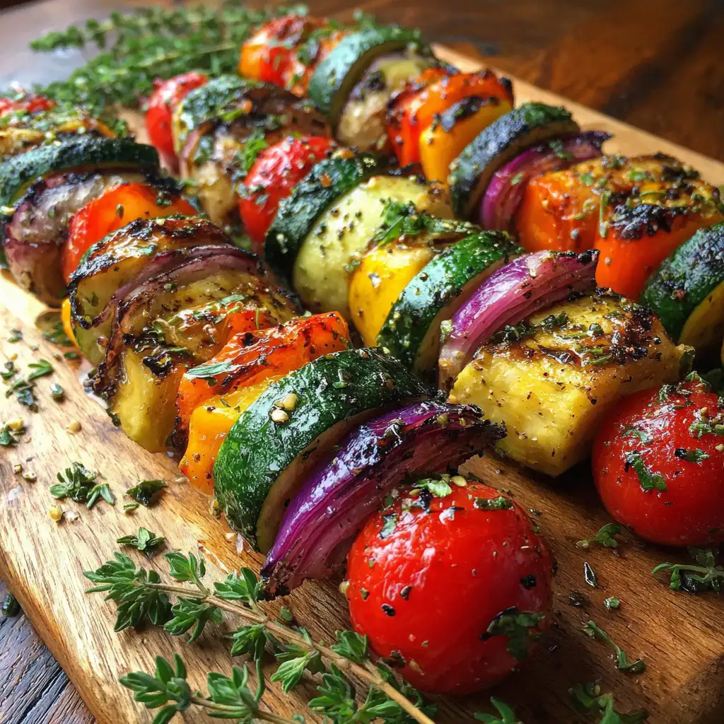 Vegetable skewers are the perfect dish for any gathering!