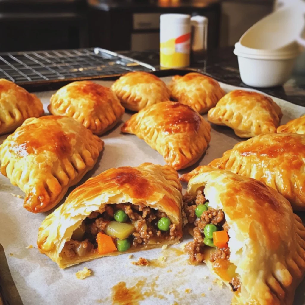 Delicious homemade beef empanadas on a plate.
