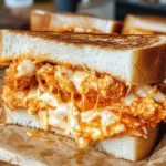 Buffalo Chicken Sandwich with lettuce and sauce served on a bun