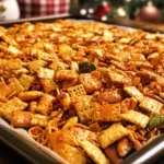 Festive Christmas Eve Savoury Snack Mix with assorted treats and flavors
