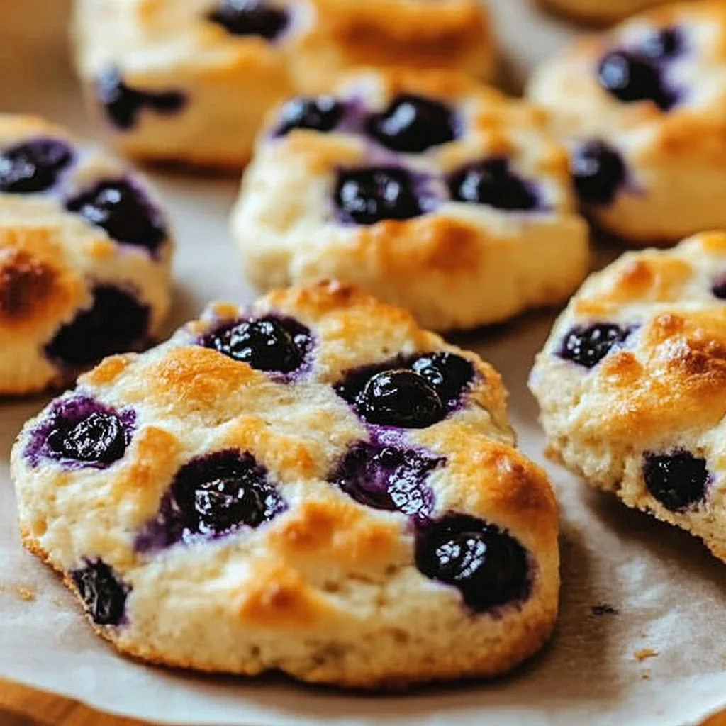 Fluffy Cottage Cheese Blueberry Cloud Bread on a plate, showcasing its airy texture.