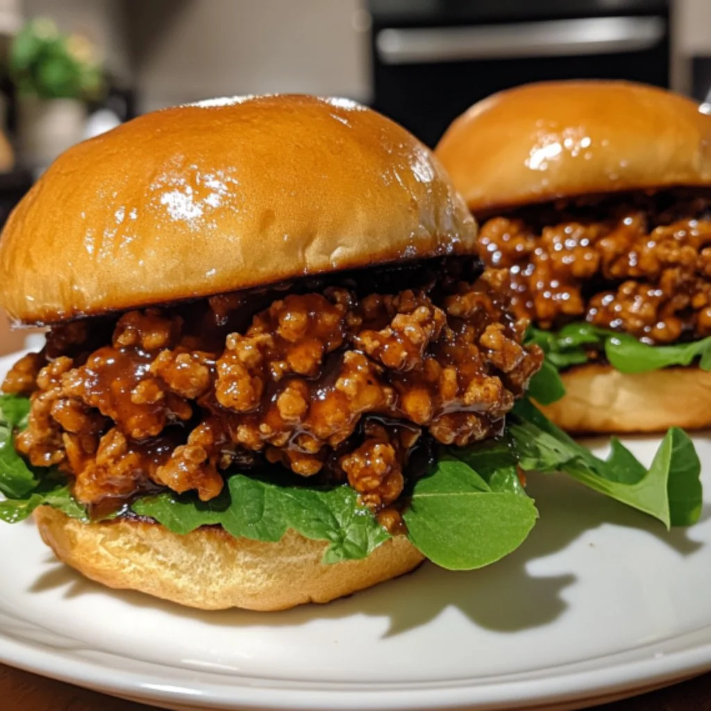 Delicious Honey Garlic Chicken Sloppy Joes served with fresh toppings.