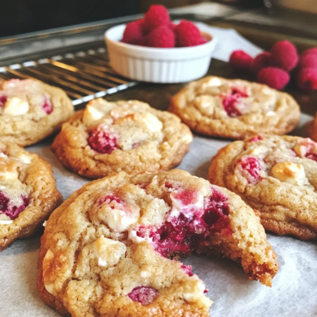 Freshly baked Lemon Raspberry Cookies with vibrant lemon and raspberry flavors
