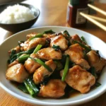Delicious Scallion Chicken Thighs garnished with fresh scallions