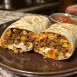 Taco Bell Beefy Melt Burrito filled with beef and cheese