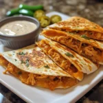 Delicious Taco Bell Chicken Quesadilla served with salsa