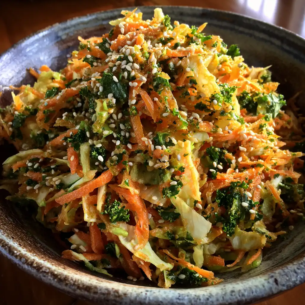 Carrot cabbage slaw is a crunchy delight you must try!