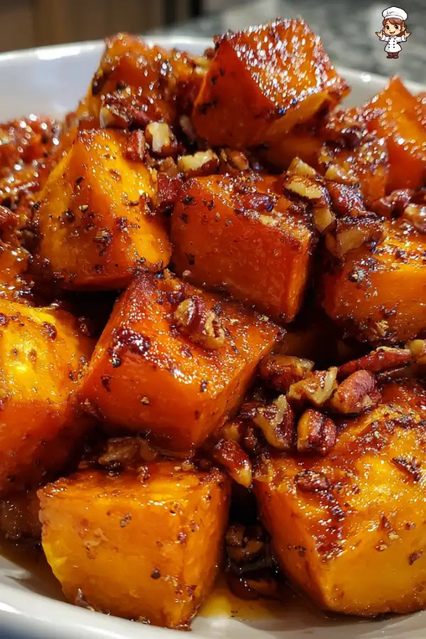 Air Fryer Sweet Potato Cubes with Maple Pecan