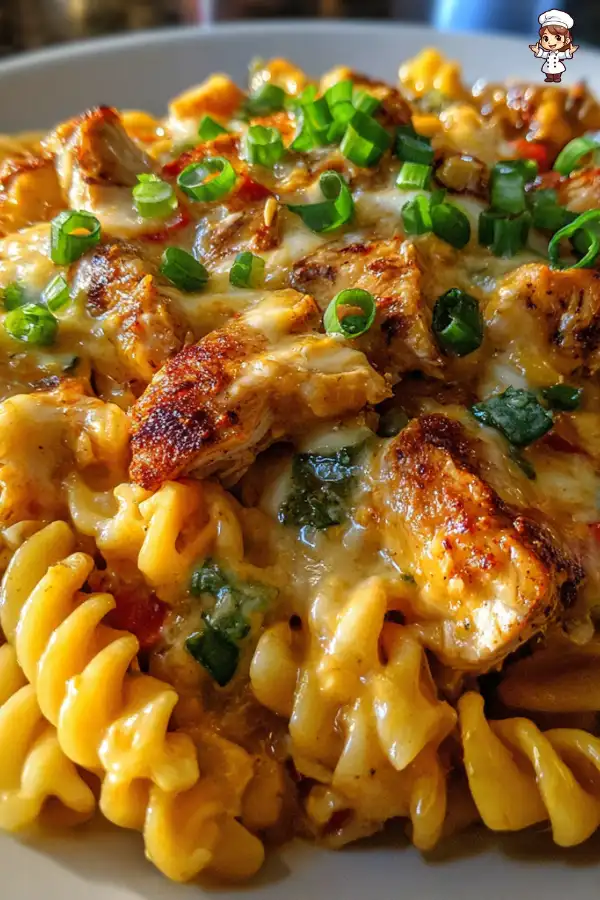 Cajun Chicken Rotini with Creamy Mozzarella Sauce