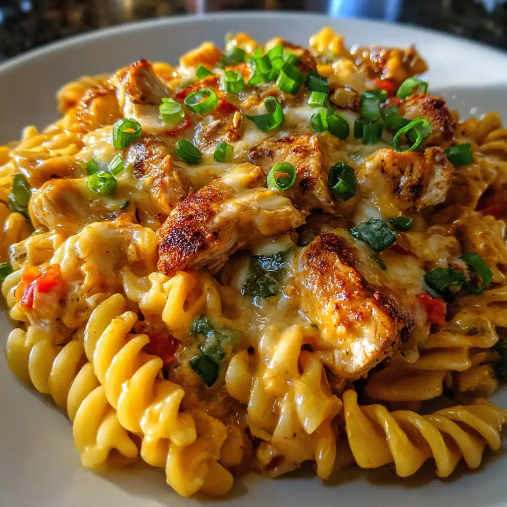 Cajun Chicken Rotini with Creamy Mozzarella Sauce
