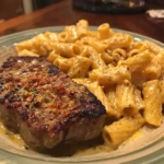 Cheesy Garlic Butter Steak with Rigatoni and Four-Cheese Sauce
