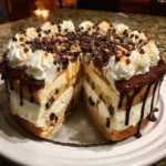 Chocolate chip cookie dough ice cream cake