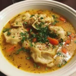 Coconut curry soup with dumplings