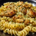 Creamy Garlic Butter Chicken with Rotini in Parmesan Sauce