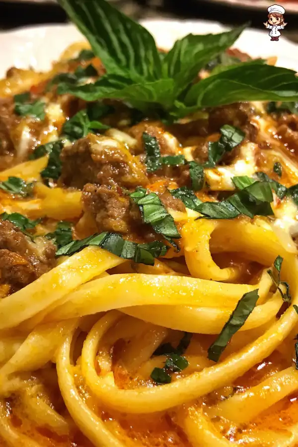 Creamy Velveeta Linguine with Italian Beef