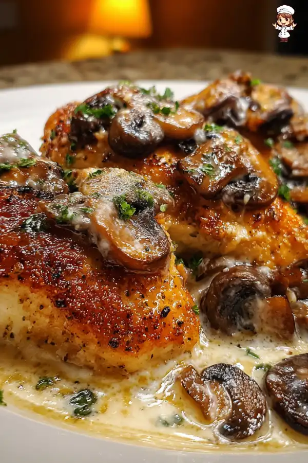 Creamy garlic parmesan mushroom chicken