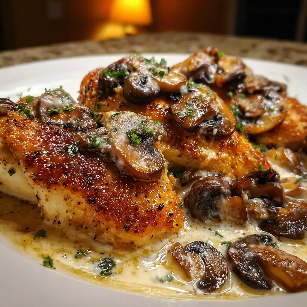 Creamy garlic parmesan mushroom chicken