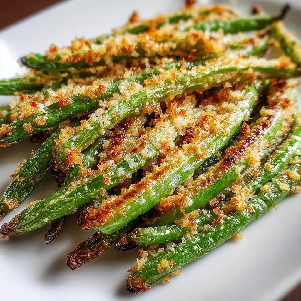 Crispy Parmesan air fryer green beans