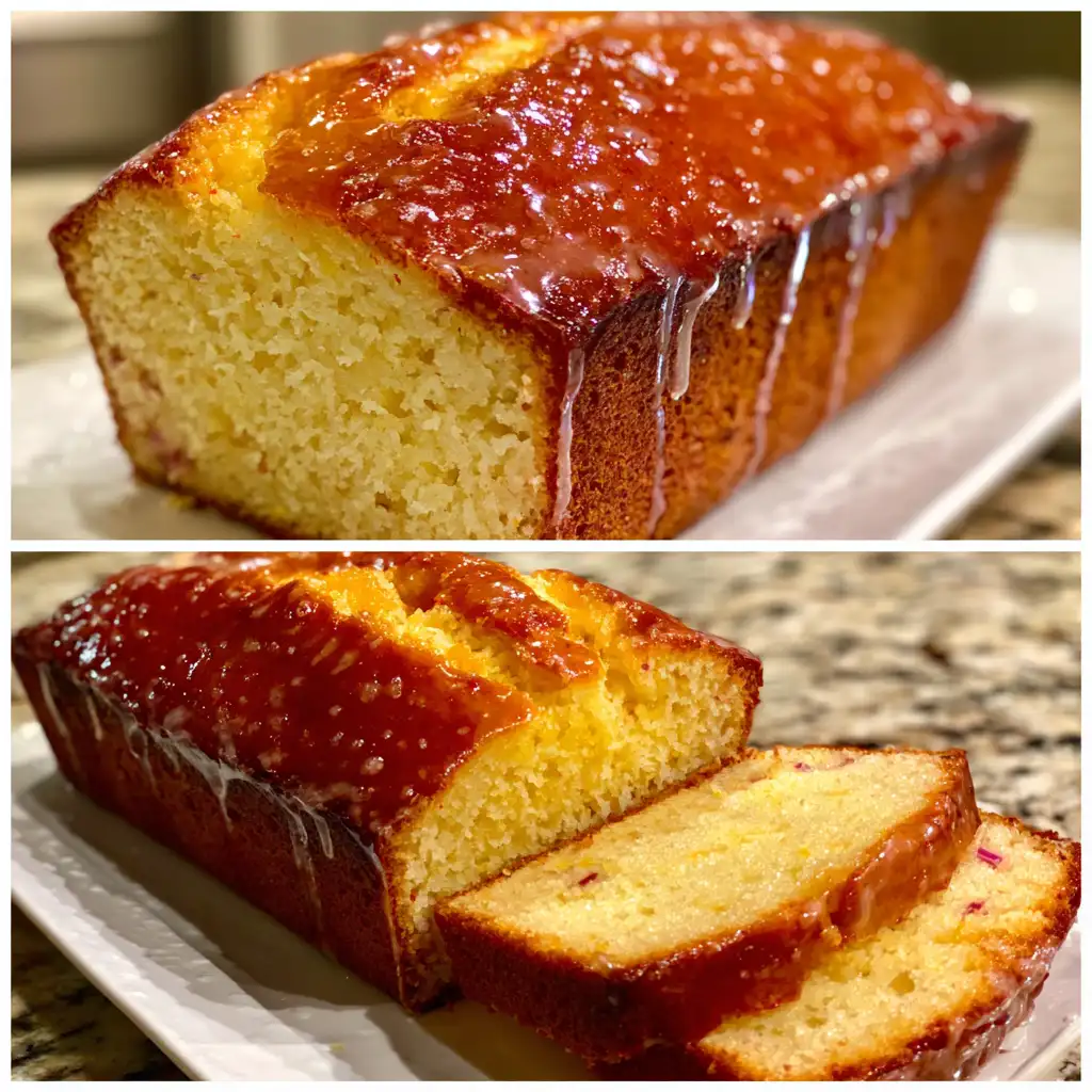 Lemon rhubarb loaf with glaze recipe