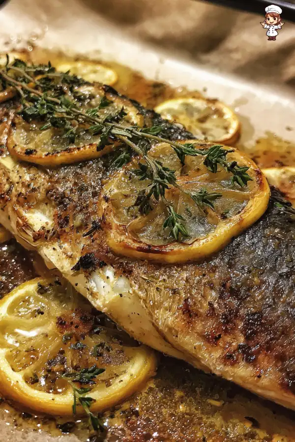 Lemon thyme roasted sea bass