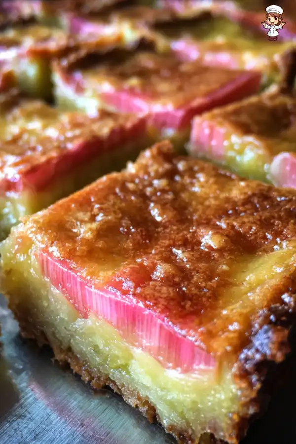 Rhubarb custard bars recipe