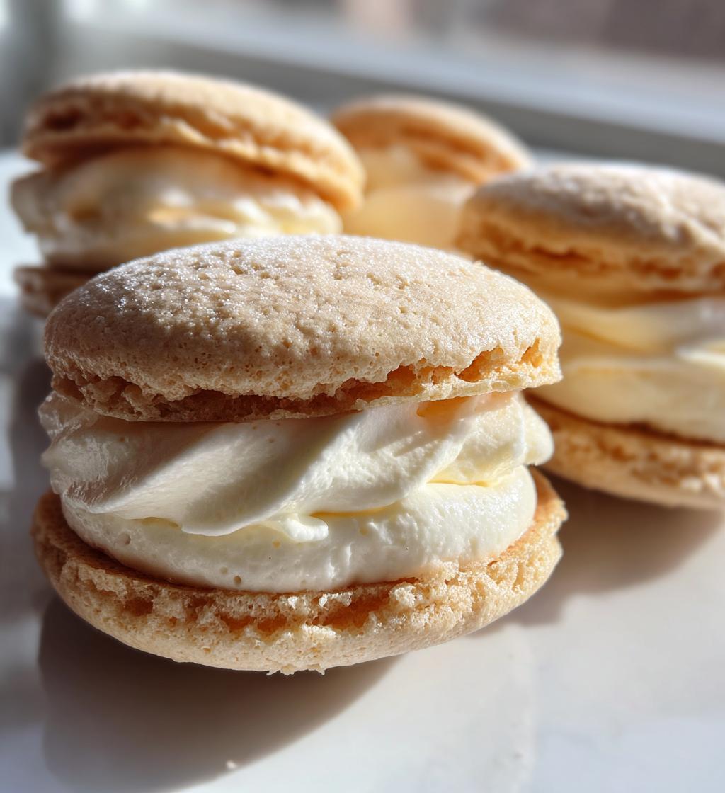 almond dacquoise cream clouds elegant french cookies - detail 1