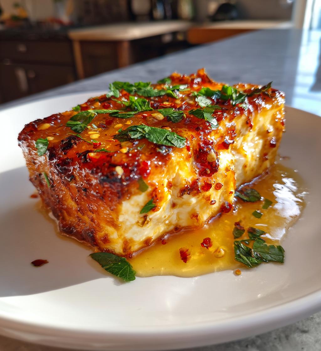 caramelized feta with chili honey irresistible easy appetizer - detail 1