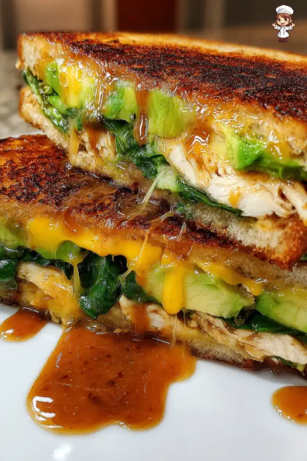 cheesy chicken avocado melt sandwich